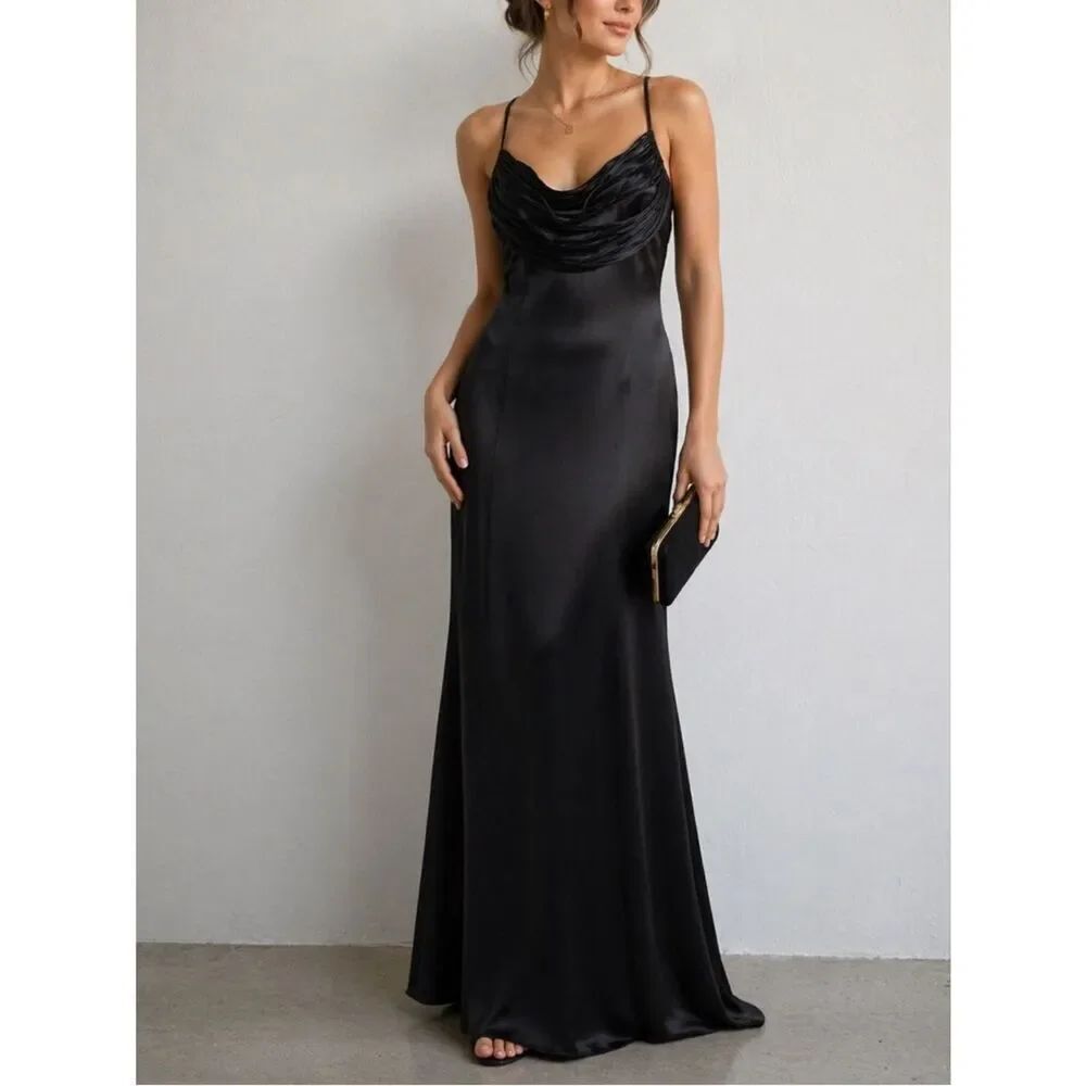 Rimini black maxi evening gown dress size 4